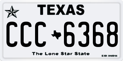 TX license plate CCC6368