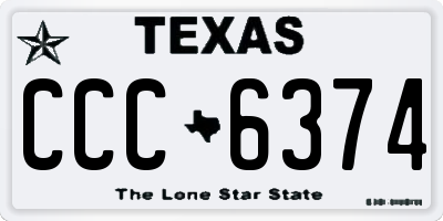 TX license plate CCC6374