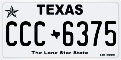 TX license plate CCC6375