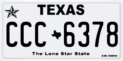 TX license plate CCC6378
