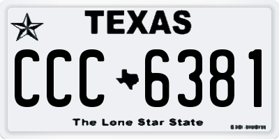 TX license plate CCC6381