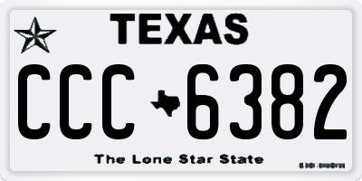 TX license plate CCC6382