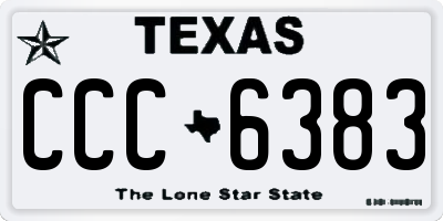 TX license plate CCC6383