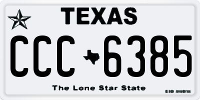 TX license plate CCC6385