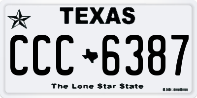 TX license plate CCC6387