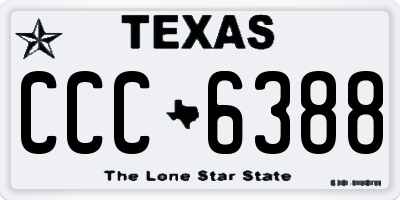 TX license plate CCC6388