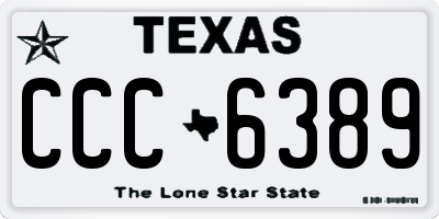 TX license plate CCC6389
