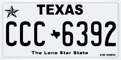 TX license plate CCC6392