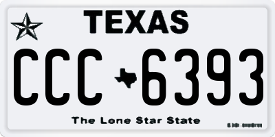TX license plate CCC6393