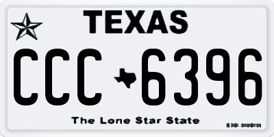 TX license plate CCC6396