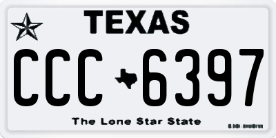 TX license plate CCC6397
