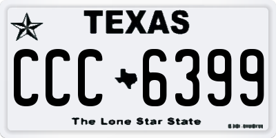 TX license plate CCC6399