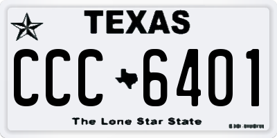 TX license plate CCC6401
