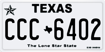 TX license plate CCC6402