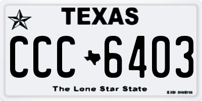 TX license plate CCC6403
