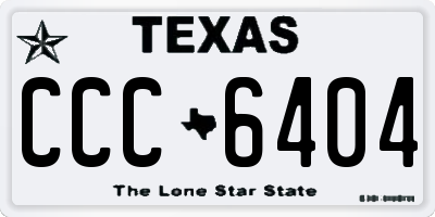 TX license plate CCC6404
