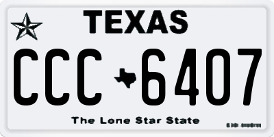 TX license plate CCC6407