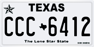 TX license plate CCC6412