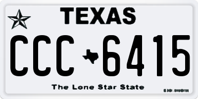 TX license plate CCC6415