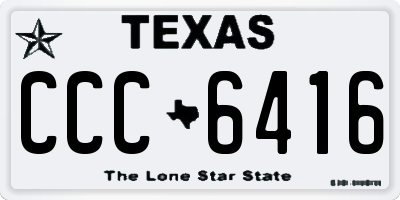 TX license plate CCC6416