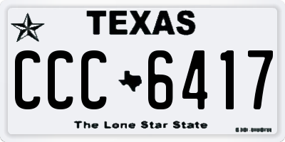 TX license plate CCC6417