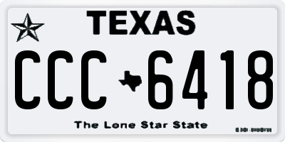 TX license plate CCC6418
