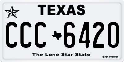TX license plate CCC6420