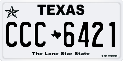TX license plate CCC6421