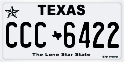 TX license plate CCC6422