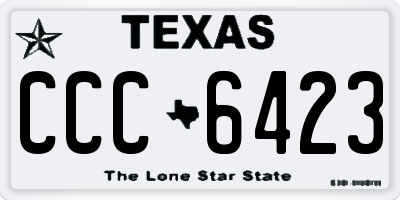 TX license plate CCC6423