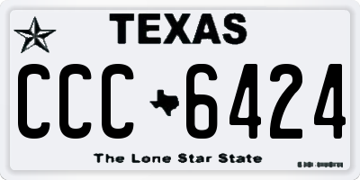 TX license plate CCC6424