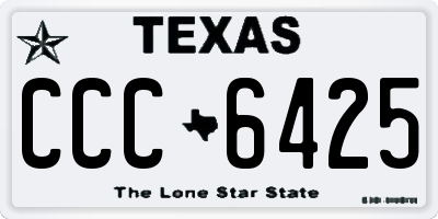 TX license plate CCC6425