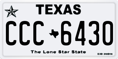 TX license plate CCC6430