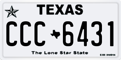 TX license plate CCC6431