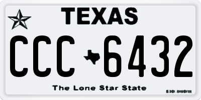 TX license plate CCC6432