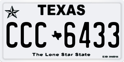TX license plate CCC6433