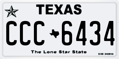 TX license plate CCC6434