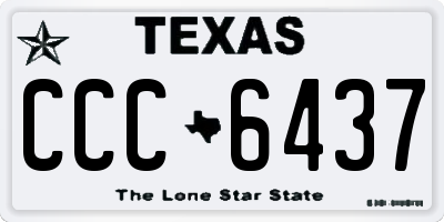 TX license plate CCC6437