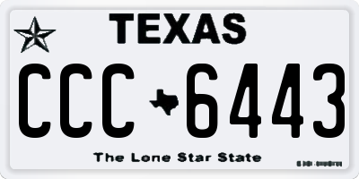 TX license plate CCC6443