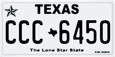 TX license plate CCC6450