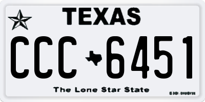 TX license plate CCC6451