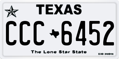 TX license plate CCC6452