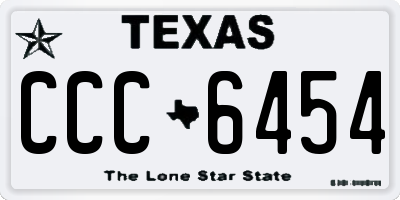 TX license plate CCC6454