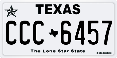 TX license plate CCC6457