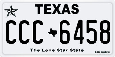 TX license plate CCC6458