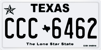 TX license plate CCC6462