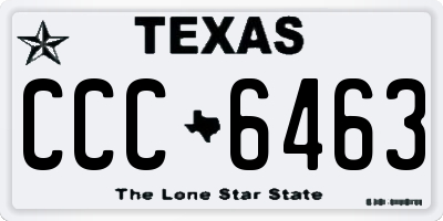 TX license plate CCC6463