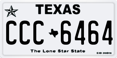 TX license plate CCC6464