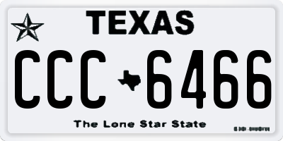 TX license plate CCC6466