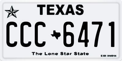 TX license plate CCC6471